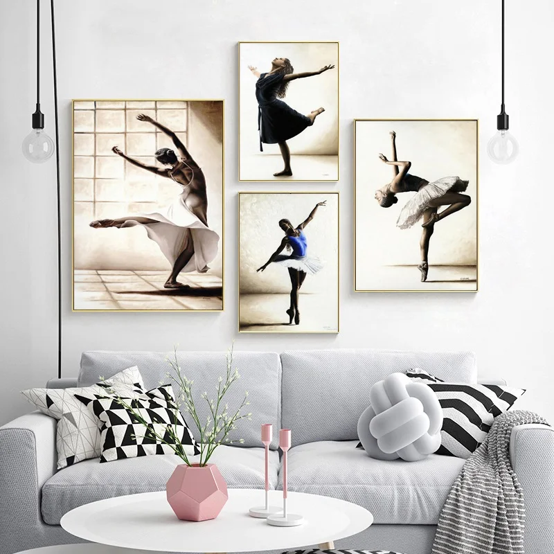 

Modern Portrait Art Posters and Prints Wall Art Canvas Painting Ballerina Decorative Paintings for Living Room Decor No Frame
