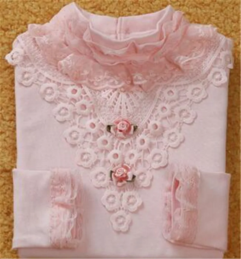 School Girl Blouse Shirts For Girls Kids Clothing For Teenagers Soild Korean Backing Shirt With Flowers kids shirts