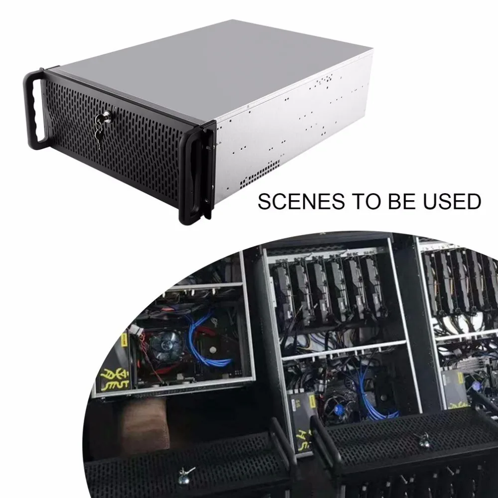 Open Air Mining Frame Rig Graphics Case GPU ATX Fit 6/8 Graphics Card Ethereum ETH ETC ZEC XMR 10 Fans With Lock For 6-8 GPU