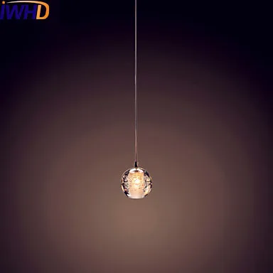 

IWHD Single Head Crystal Ball LED Pendant Light Fixtures Dinning Room Modern Pendant Lamp Hanging Lights Lustres De Crista