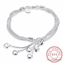LEKANI 925 пробы серебряный крючок для браслетов пять сердец Высокое качество ювелирные изделия аксессуары серебряный браслет