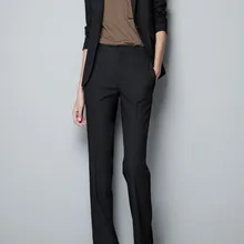 Новая качественная тонкая женская черная деловая одежда OL брюки костюм Бизнес Рабочая одежда крутые костюмы