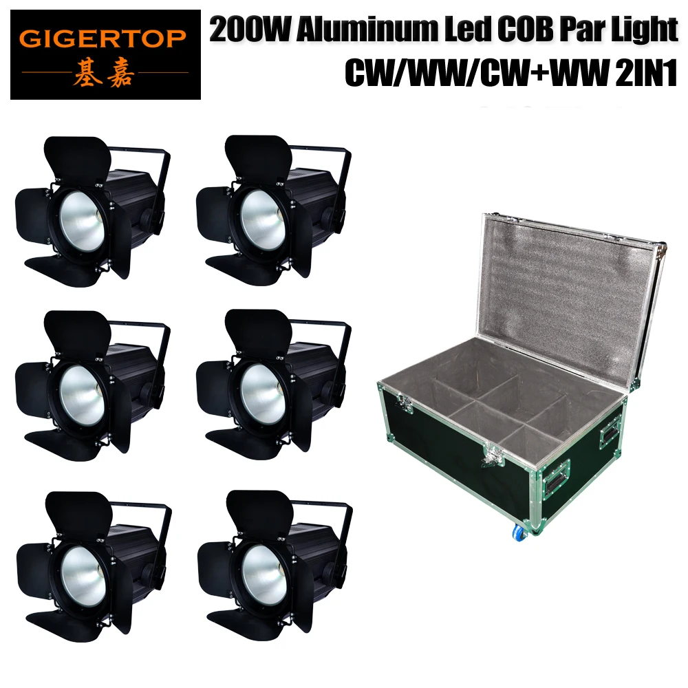 

TIPTOP 200W 3200K Warm White/6500K Cold White Led COB Par Light Support Hanging Hook Barn Door For Car Show/Stage/Wedding/Party