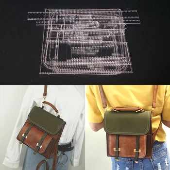 

1set DIY Acrylic Leather Template Home Handwork Leathercraft Sewing Pattern Tools Accessory Shoulder Bag 210x230x80mm