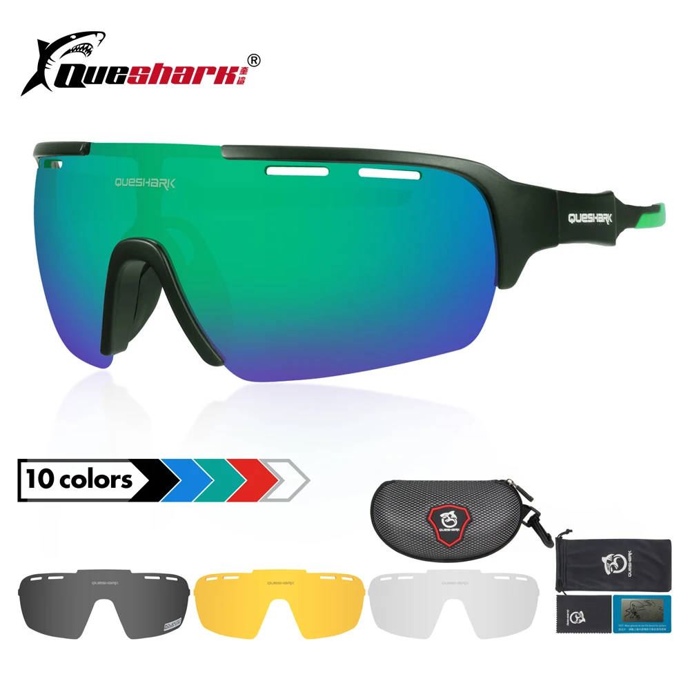 

QUESHARK 2019 New Design Cycling Glasses Polarized Bicycle Goggles Cycling Eyewear For Men Women Sport Glasses