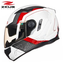 ZEUS мотоциклетный шлем 2 линзы Полный лицевой шлем высококлассные защитные шестерни casco мото езда оборудование 813
