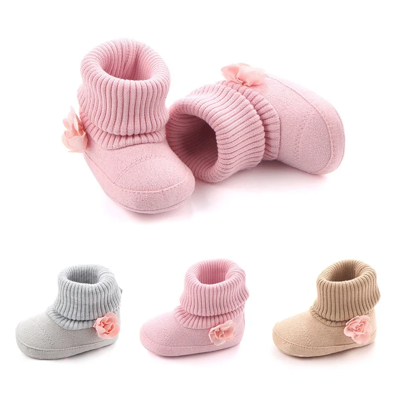 

Baby Girl Boots Shoes Winter Newborn Crib Pram Bebe Shoes Infant Toddler Kids Super Keep Warm Flower Boots Booty Girls