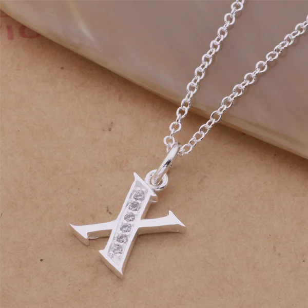 Top quality Silver color letter U, V, X, Y, Z pendant necklace ...