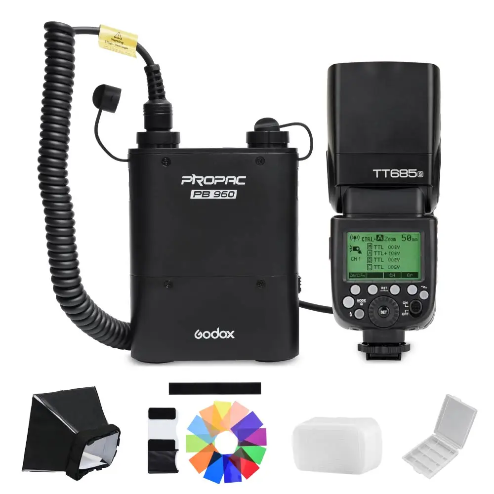

Godox TT685S 2.4G Wireless TTL II HSS Flash Speedlite with PB960 4500mAh Battery Power Pack Black for Sony DSLR Camera