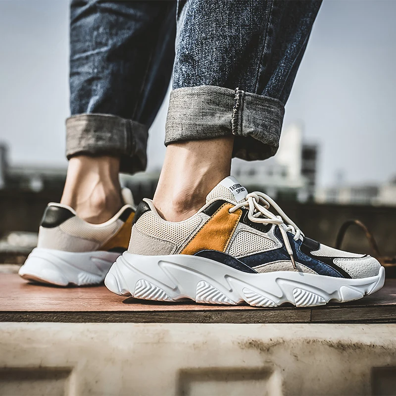 

Trend Thick Bottom Designer Man Sneakers Breathable Running Shoes Platform Chunky Shoes Outdoors Walking Sport Shoes Zapatillas