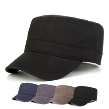 Лето Высокое качество Черный Военный колпак хлопок плоский верх для мужчин женщин тактическая армейская шляпа хлопок сплошной цвет