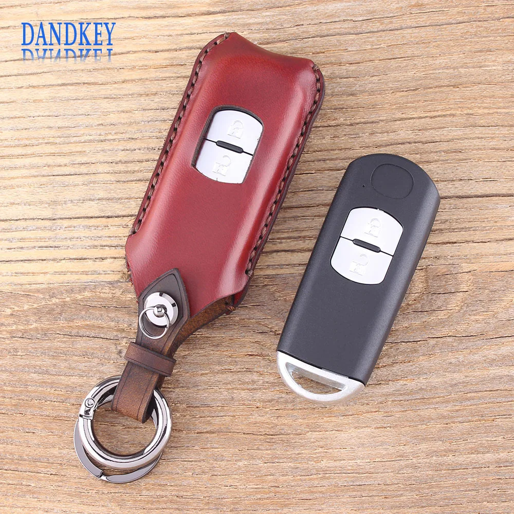 

Dandkey Remote Key Wallet Car Key Case For Mazda 3/6 CX-4 CX-5 Summit Axela Atenza Genuine Leather Key Cover Key Shell