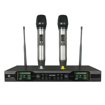 

Bolymic Microphone Professional wireless karaoke system True Diversity Long Range Wireless Microphones TFT Display For meeting