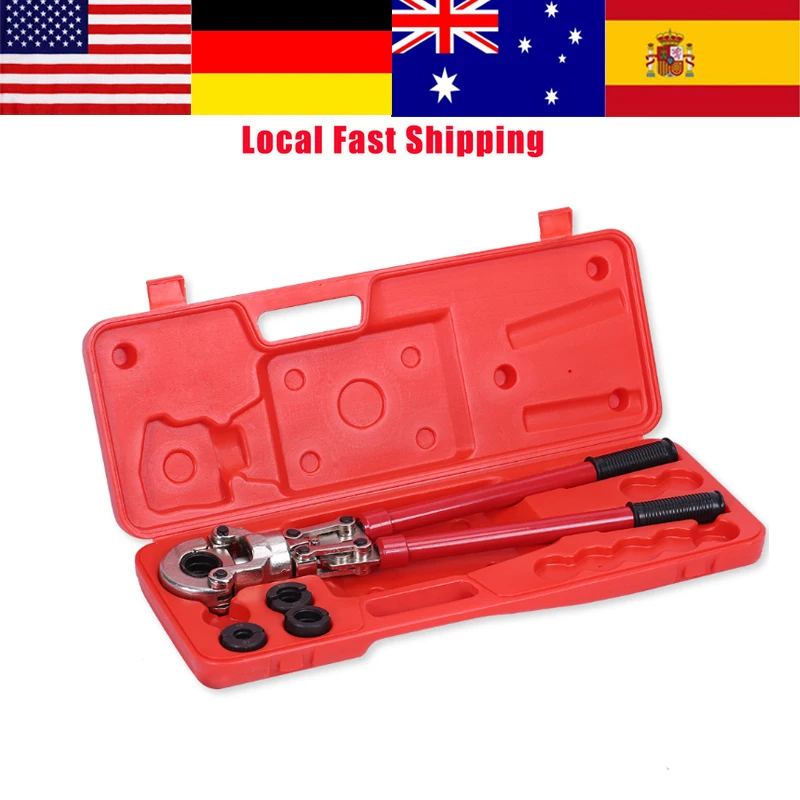 1Pcs Pipe Crimping Pliers Plumbing Crimper with 3pcs Spare Crimp Dies