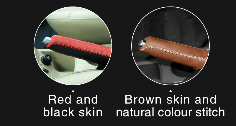 Верхний слой кожаный чехол для ручной тормоз Обложка для Ford Fiesta Ecosport ручной тормоз крышки Топ Натуральная кожа Обложка стояночного авто