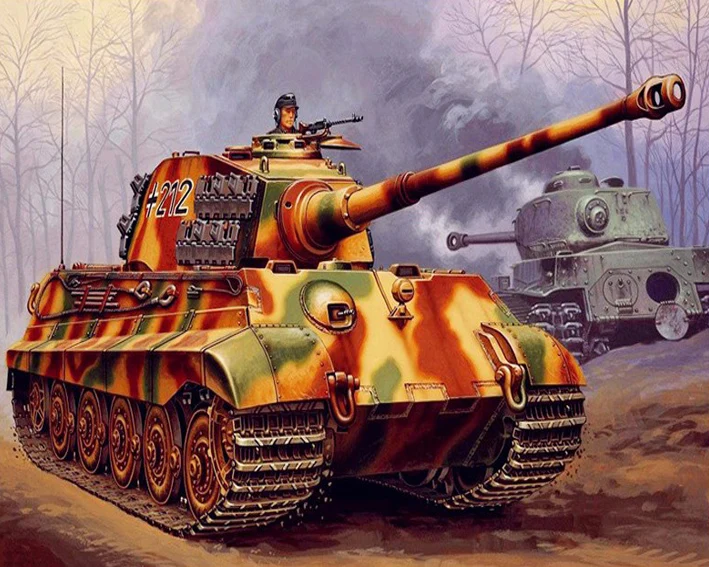 Full Round Diamond Embroidery Tank Military 3 D DIY Diamond Painting