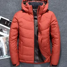 Высококачественные белые пуховики на утином пуху, мужские теплые зимние пальто, Толстые мужские пуховики с капюшоном, Мужская парка Jaqueta Masculina