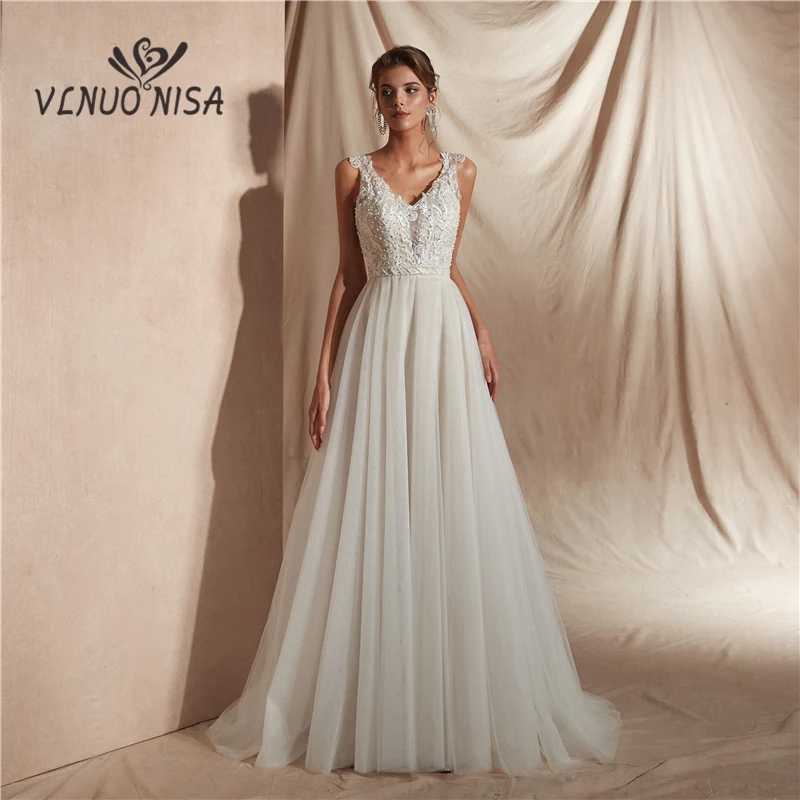 

New Advanced Customization Long Evening Dress Embroidered Pearls Beading Formal Banquet Party Prom V-Neck Dress Robe Soiree 30