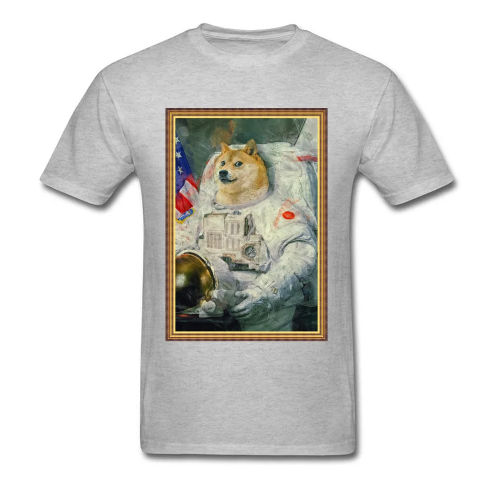 Вечерние мужские футболки с изображением космонавта Doge хлопковые коротким