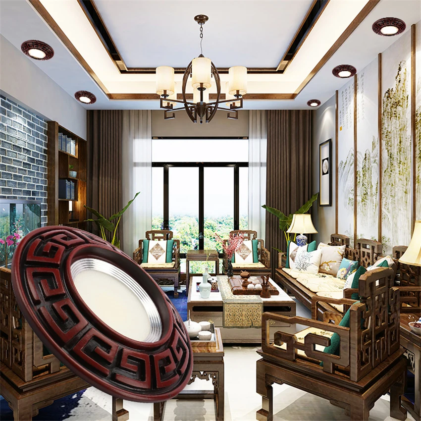 Chinese Tradition Spotlight Dimming Ceiling Lamps Bedroom Smallpox Living Room Downlight Retro Ceiling 3W Bull Eye Lamp Fixture