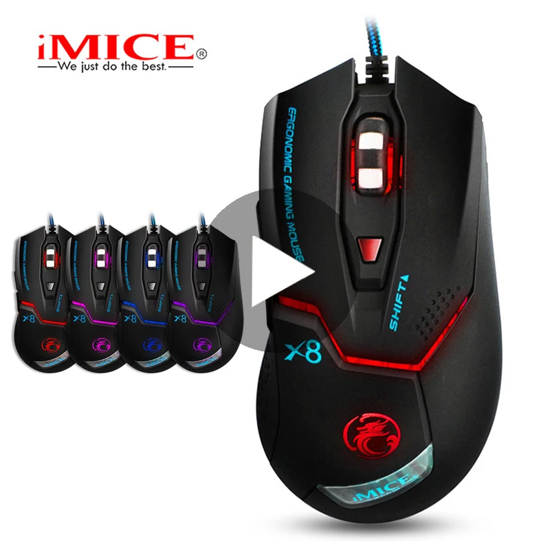 

iMice USB Gaming Mouse Gamer Wired With Backlight Cable Wire RGB Game For Computer PC Laptop Ergonomic Optical Mause Rato Player