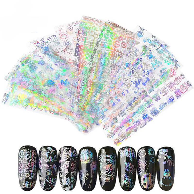 

10pcs Colorful Dream Sticker Sugar Nail Foil Set Adhesive Transfer Sticker Personalized Pattern Wraps Sliders Nail Art