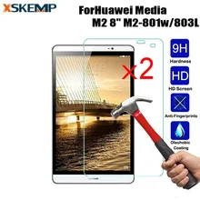 Xskemp 2 шт. Планшеты Anti-Fingerprint Экран протектор для Huawei MediaPad m2 8." m2-801w/803l закаленное Стекло плёнки крышка Щит