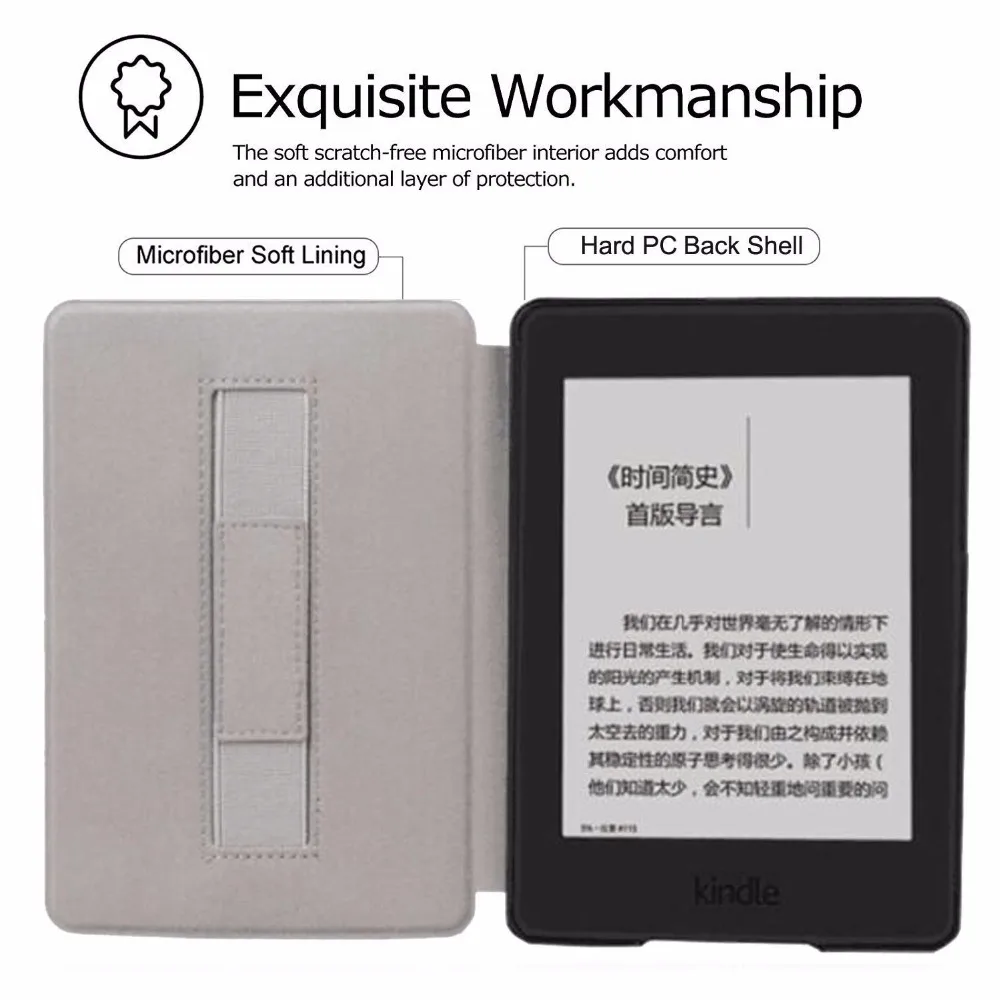 Смарт чехол с подставкой на запястье для нового Amazon Kindle Paperwhite 4 Магнитный флип 10th