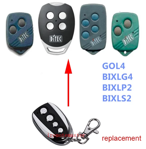 

Ditec GOL4, BIXLG4, BIXLP2 BIXLS2 rolling code Compatible Remote Control transmitter