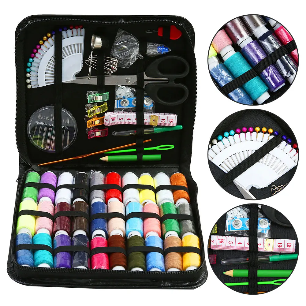 

1Set Travel Knitting Sewing Tools Bag Box Multifunction Thread Stitches Needles Kit Card Crafting Scissors Accessories Crochet