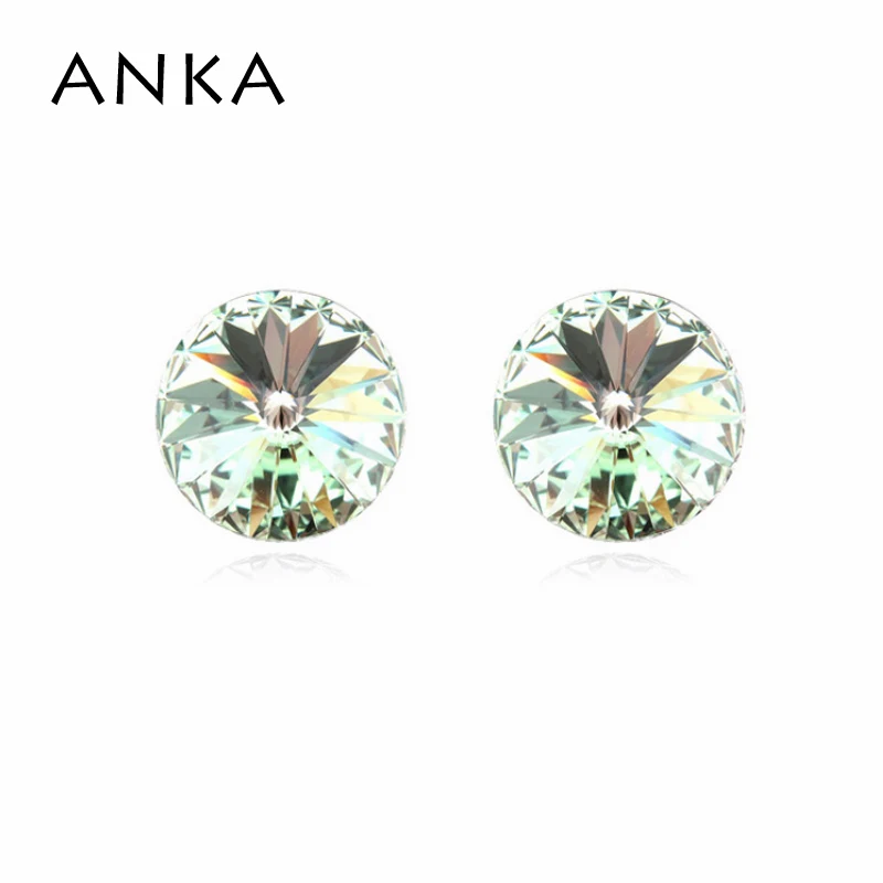

ANKA Classic Round Piercing Crystal Stud Earrings For Women Mother's Day Gift Wedding Party Crystals from Austria #96549