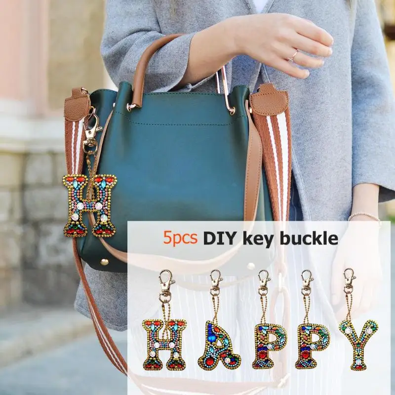 5 шт./компл. DIY Happy Full Drill специальная форма алмазная живопись брелок подарок для