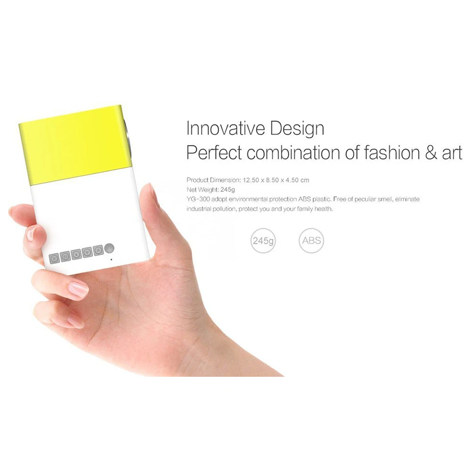  YG300 Media Player 600 lumen 3.5mm Audio 320x240 Support 1080P AV USB SD Card HDMI Interface For Ki