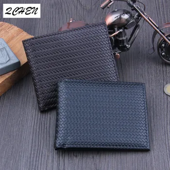 

men's wallet 2019 New imitation leather weaving pattern short money purse PU leather wallet campaign promotion wallet 025