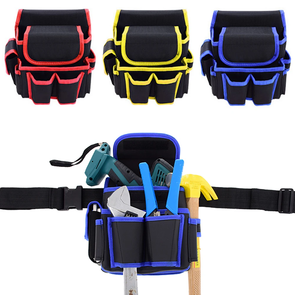 

Practical Waist Belt Tool Bag Carpenter Multi Pocket Hardware Screwdriver Hammer Power Drill Storage Organizer Repair Toolkit