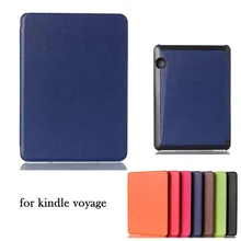 6 pulgadas para el ebook kindle Voyage Moda Delgada Cubierta de la Caja Elegante de la PU Cuero de La Manga Protectora Caso de Reposo Automático Envío Libre