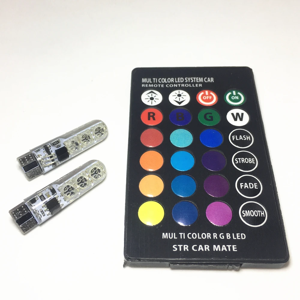 Светодиодная сигнальная лампа T10 RGB 5050 SMD автомобильное внутреннее декоративное