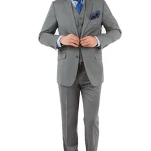 Модель года, современный мужской костюм серого цвета, подходит для лацканов с надрезом, одежда для жениха лучшие мужские смокинги, 3 предмета(куртка+ жилет+ галстук+ штаны