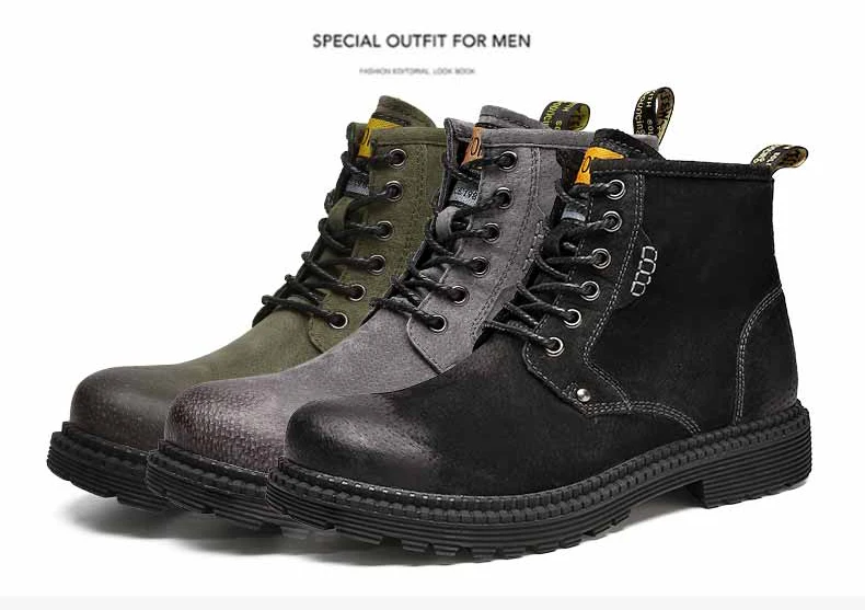 Модные мужские ботинки на каждый день натуральная кожа армейские ботинки мужской на зиму и осень рабочие ботинки защитные Мужская Армейская Обувь Ботильоны для мужчин