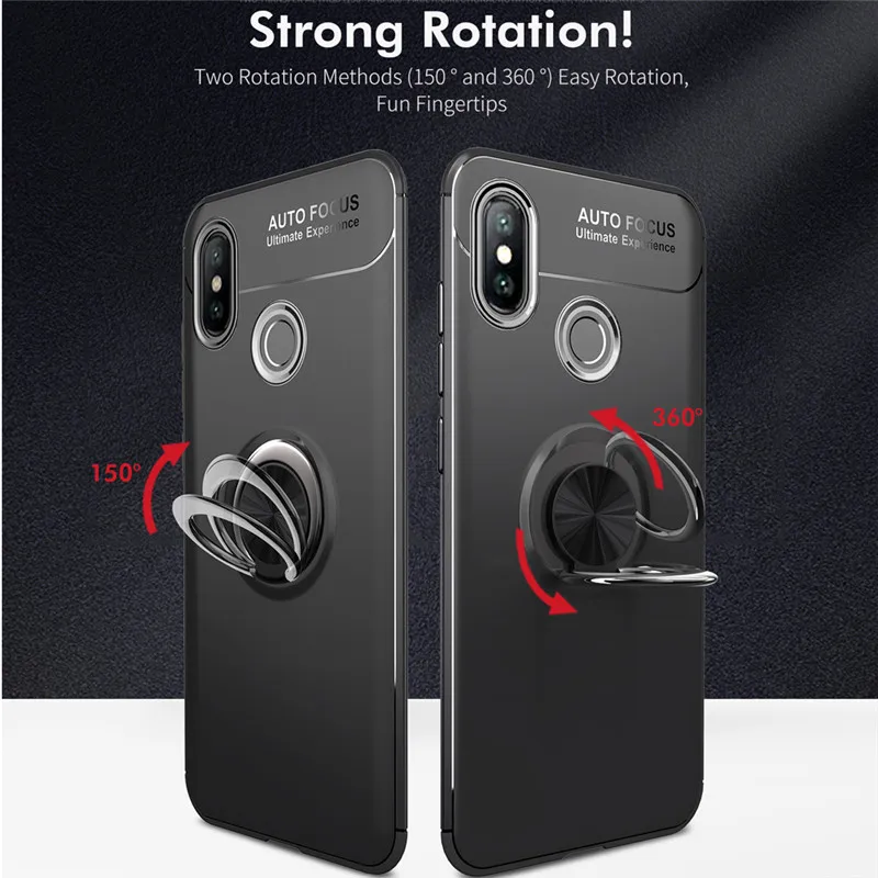 

Rotating Ring Bracket Case For Xiaomi Mi A2 Lite Silicone Back Cover Mobile Car Phone Holder Stand Magnetic Match For Mi A2Lite