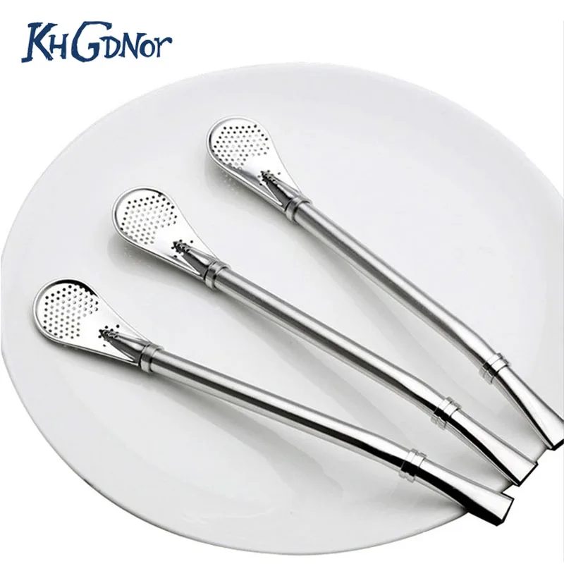 3pcs/Set Stainless Steel Drinking Straw Multifunctional Mixer Coffee