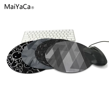 

MaiYaCa Geometric Gray Background Mousepads Computer Anti-Slip Mouse Pad Game Pad the best gift 20x20cm round mat