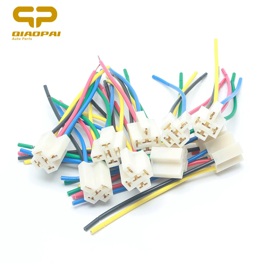 10pcs Universal 5 Pin Relay Socket Copper Wire Refit Auto
