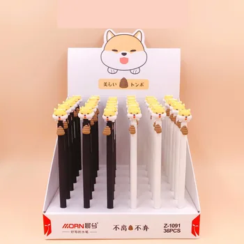 

36pcs/lot creative animal dog poo silicone gel pen Roller ball pens school supplies students prize office promotion gift