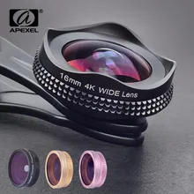 APEXEL Pro 16 мм 4 к супер широкоугольный объектив с CPL фильтром 2 в 1 HD Универсальный зажим объектив камеры комплект для iPhone Xiaomi samsung Объектив