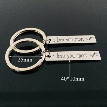 

A Pair Lover Keychain I Love You More I Love You Most For Boyfriend Girlfriend Couple Gift Lover Exclusive Jewelry Tag