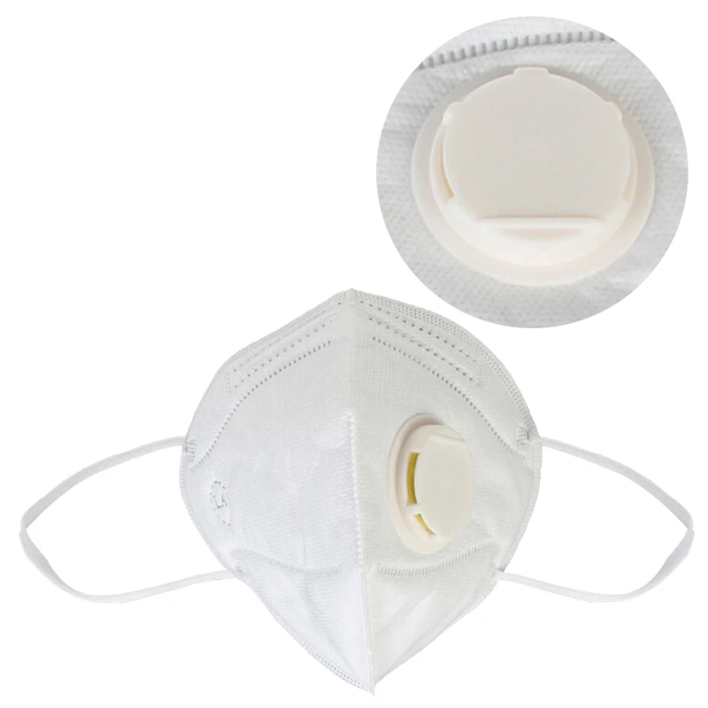 

N95 Vertical Folding White Nonwoven Valved Dust Filter Masks Disposable Respirator Mask Breathing Mask With Valve