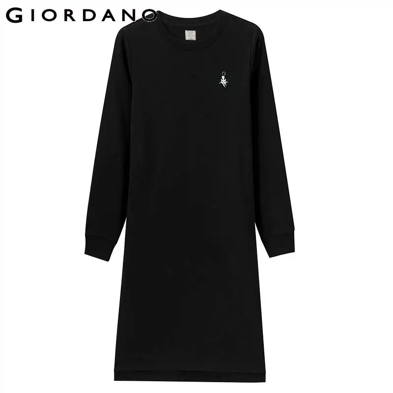 Giordano Женская Толстовка Платье женское вышитое животное флисовая подкладка
