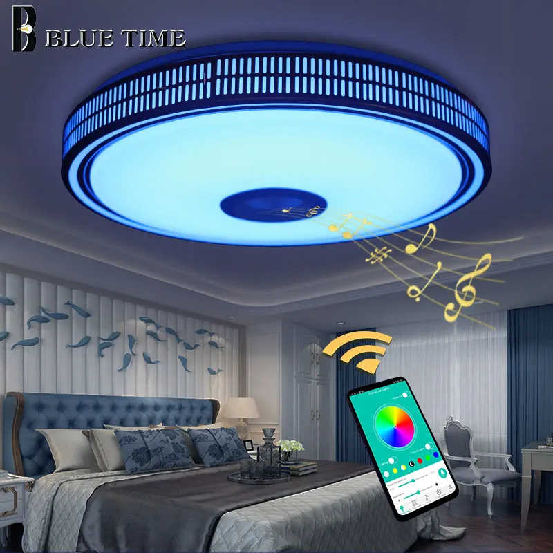 Modern Led Chandelier For Living Room Bedroom Lamp Gold Bluetooth