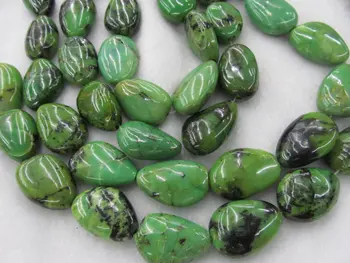 

genuine chrysoprase gemstone green drop freeform polished loose bead 18-25mm full strand